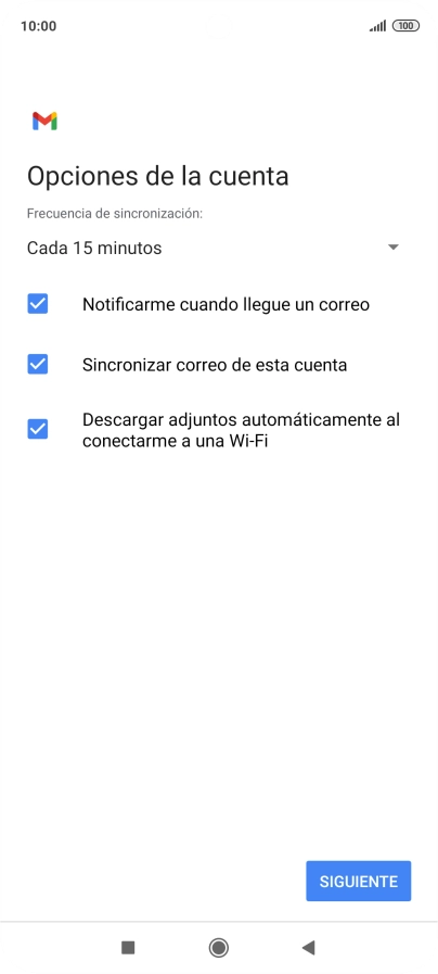 Si aparece en la pantalla esta imagen, tu cuenta de correo electrónico ha sido reconocida y configurada automáticamente. Sigue las indicaciones de la pantalla para introducir más información y terminar la configuración. Si aparece en la pantalla esta imagen, tu cuenta de correo electrónico ha sido reconocida y configurada automáticamente. Sigue las indicaciones de la pantalla para introducir más información y terminar la configuración.