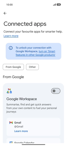 Press the indicator next to the required extension to turn on the function.