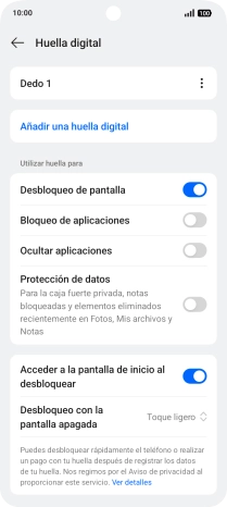 Pulsa los indicadores para activar o desactivar los ajustes deseados. Pulsa los indicadores para activar o desactivar los ajustes deseados.