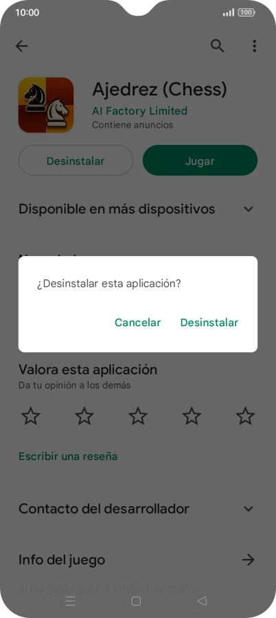 Pulsa Desinstalar.