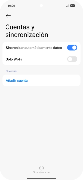 Pulsa Añadir cuenta. Pulsa Añadir cuenta.