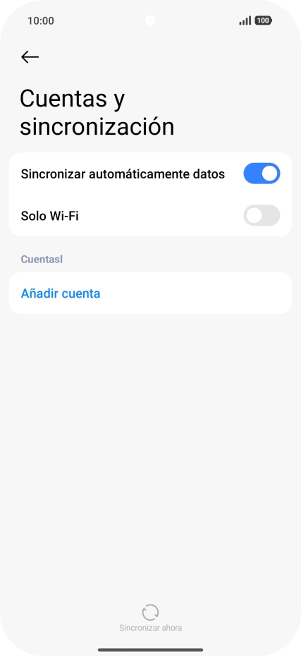 Pulsa Añadir cuenta. Pulsa Añadir cuenta.