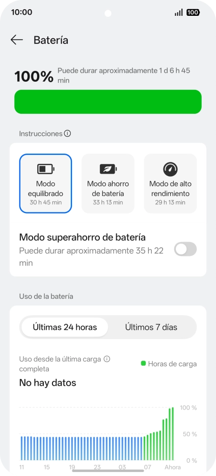Pulsa el modo de ahorro de energía deseado para activar la función. Pulsa el modo de ahorro de energía deseado para activar la función.