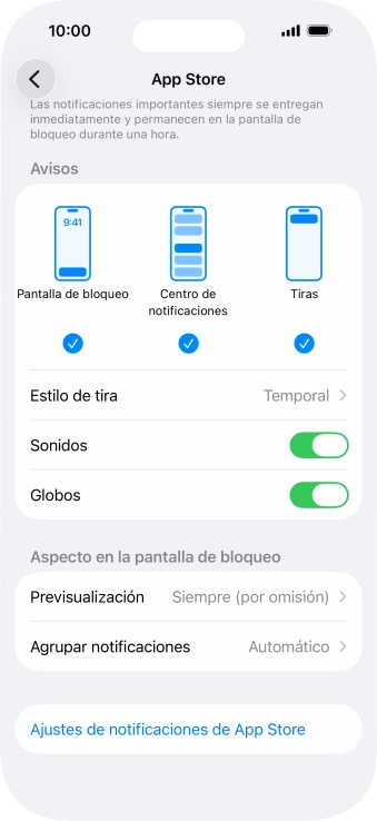 Pulsa Agrupar notificaciones. Pulsa Agrupar notificaciones.