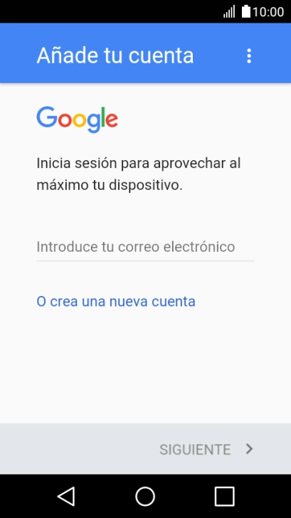 Pulsa Introduce tu correo electrónico e introduce el nombre de usuario de tu cuenta de Google. Pulsa Introduce tu correo electrónico e introduce el nombre de usuario de tu cuenta de Google.
