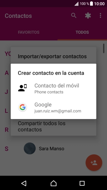 Pulsa Contacto del móvil.