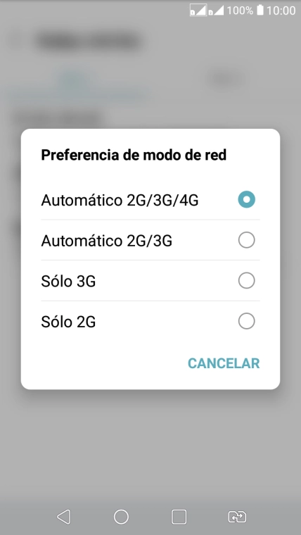 Pulsa el tipo de red deseado. Pulsa el tipo de red deseado.