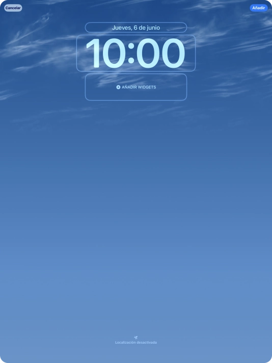 Si deseas personalizar la vista de la fecha en la pantalla de bloqueo, pulsa el widget de la fecha y sigue las indicaciones de la pantalla para seleccionar la vista de widgets deseada. Si deseas personalizar la vista de la fecha en la pantalla de bloqueo, pulsa el widget de la fecha y sigue las indicaciones de la pantalla para seleccionar la vista de widgets deseada.
