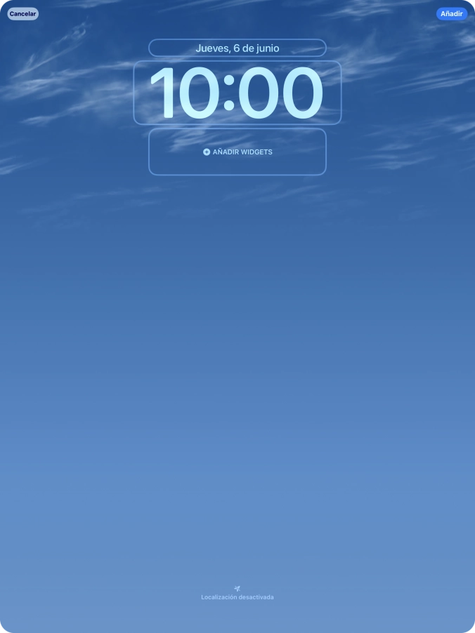 Si deseas personalizar la vista de la fecha en la pantalla de bloqueo, pulsa el widget de la fecha y sigue las indicaciones de la pantalla para seleccionar la vista de widgets deseada. Si deseas personalizar la vista de la fecha en la pantalla de bloqueo, pulsa el widget de la fecha y sigue las indicaciones de la pantalla para seleccionar la vista de widgets deseada.