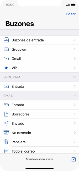 Pulsa la cuenta de correo electrónico deseada. Pulsa la cuenta de correo electrónico deseada.