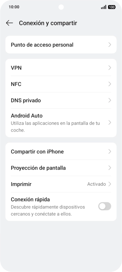 Pulsa Punto de acceso personal. Pulsa Punto de acceso personal.