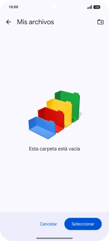 Si deseas crear una nueva carpeta, pulsa el icono de nueva carpeta y sigue las indicaciones de la pantalla para crearla. Si deseas crear una nueva carpeta, pulsa el icono de nueva carpeta y sigue las indicaciones de la pantalla para crearla.