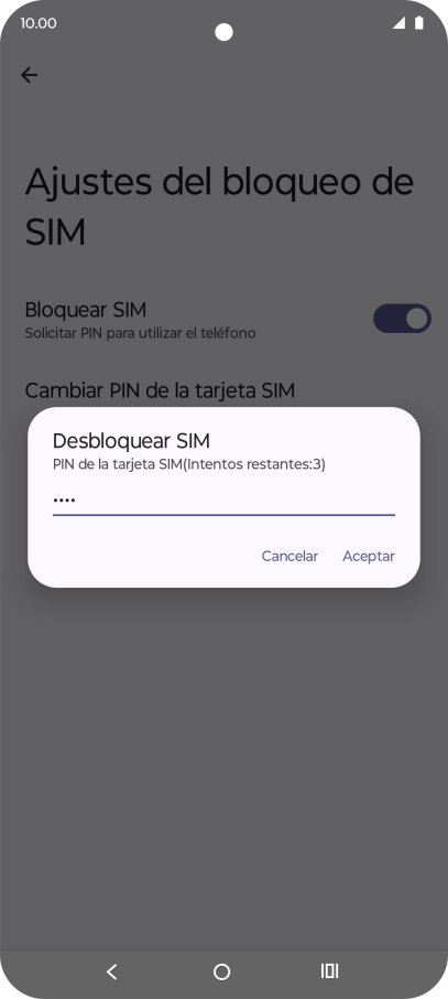 Introduce tu código PIN y pulsa Aceptar. Introduce tu código PIN y pulsa Aceptar.