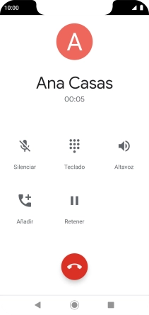 Pulsa el icono de finalizar llamada.