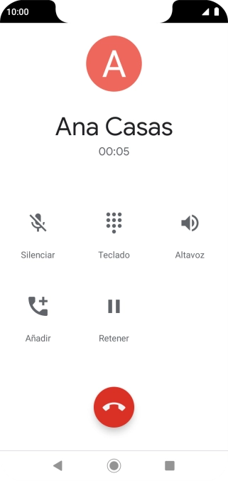 Pulsa el icono de finalizar llamada.