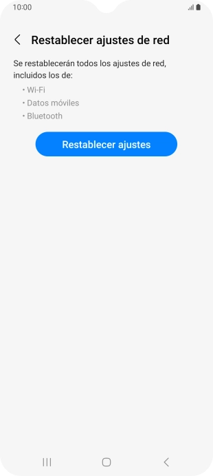 Pulsa Restablecer ajustes. Pulsa Restablecer ajustes.