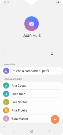Pulsa el icono de nuevo contacto. Pulsa el icono de nuevo contacto.