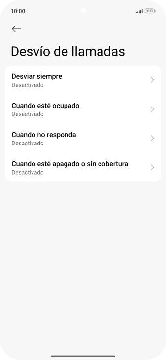 Pulsa el tipo de desvío deseado.