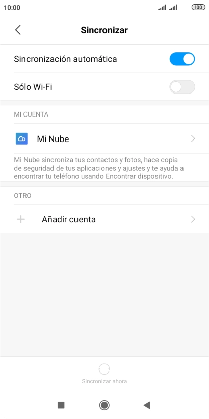Pulsa Añadir cuenta. Pulsa Añadir cuenta.