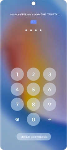 Si tu tarjeta SIM está bloqueada, introduce el código PIN y pulsa la flecha hacia la derecha. Si tu tarjeta SIM está bloqueada, introduce el código PIN y pulsa la flecha hacia la derecha.