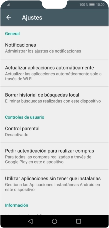 Pulsa Actualizar aplicaciones automáticamente..