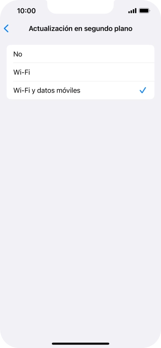 Para desactivar la actualización de apps en ejecución, pulsa No. Para desactivar la actualización de apps en ejecución, pulsa No.