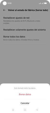 Pulsa Borrar datos. Pulsa Borrar datos.