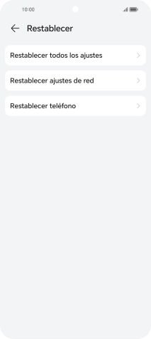 Pulsa Restablecer ajustes de red.