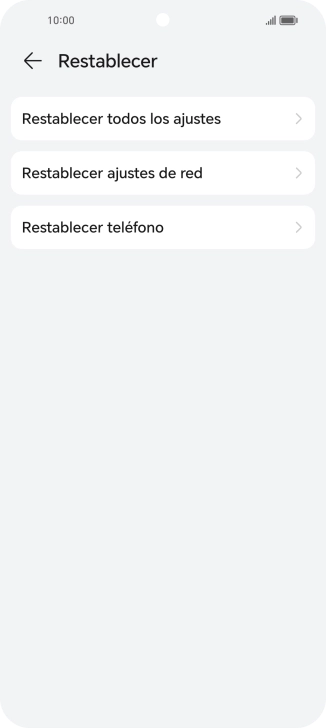 Pulsa Restablecer ajustes de red.