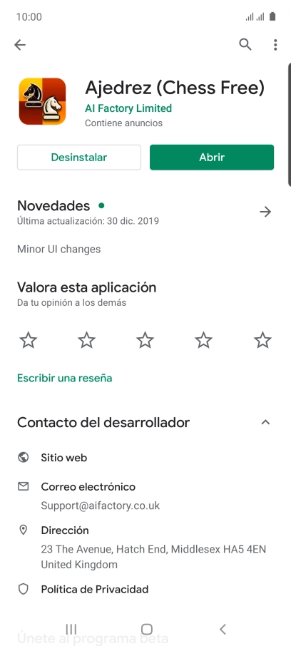 Pulsa Desinstalar.