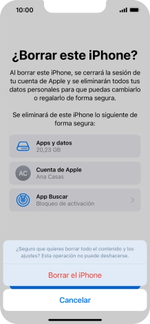 Pulsa Borrar el iPhone. Pulsa Borrar el iPhone.
