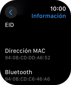 El número EID del Apple Watch se puede consultar bajo EID. El número EID del Apple Watch se puede consultar bajo EID.