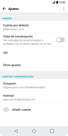 Pulsa la cuenta de correo electrónico deseada. Pulsa la cuenta de correo electrónico deseada.