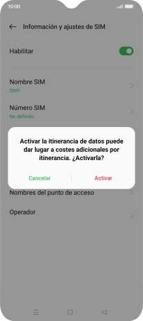 Si activas la función, pulsa Activar. Si activas la función, pulsa Activar.