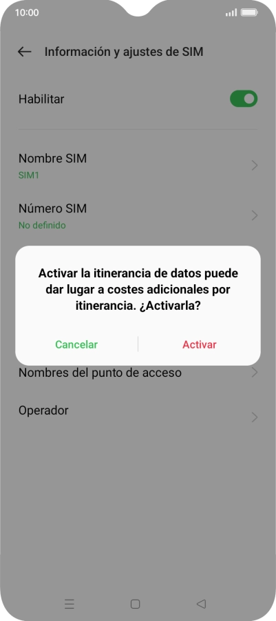 Si activas la función, pulsa Activar. Si activas la función, pulsa Activar.