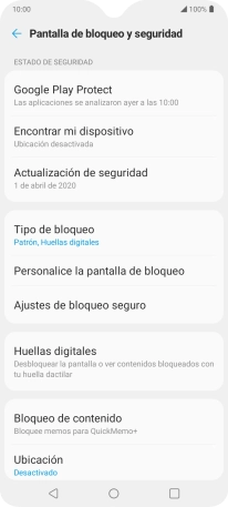 Pulsa Tipo de bloqueo e introduce el código de seguridad extra que has creado anteriormente. Pulsa Tipo de bloqueo e introduce el código de seguridad extra que has creado anteriormente.