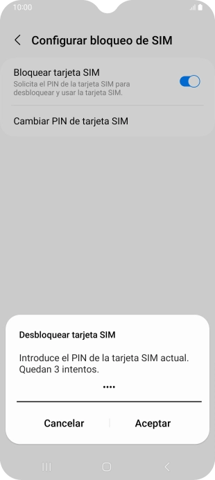 Introduce tu código PIN y pulsa Aceptar. Introduce tu código PIN y pulsa Aceptar.