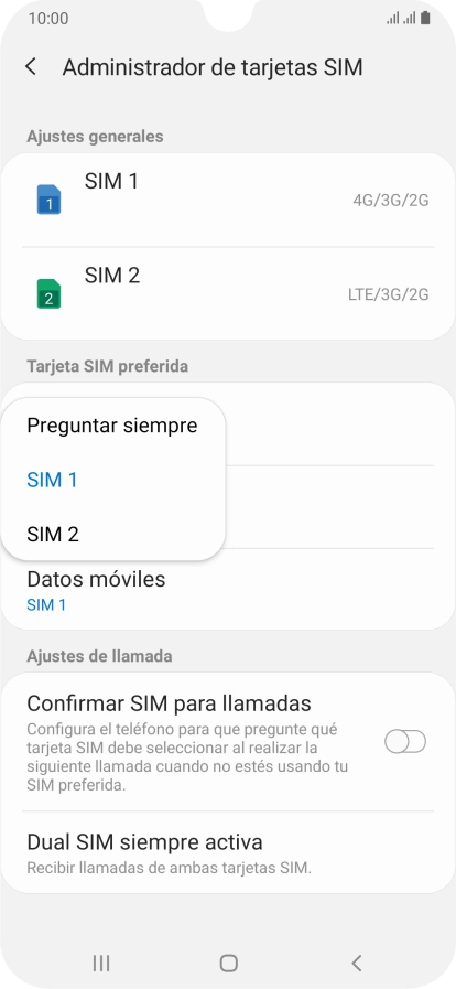 Pulsa el ajuste deseado. Pulsa el ajuste deseado.