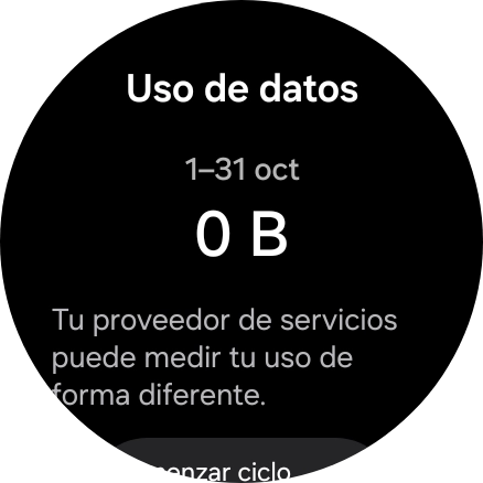 El consumo total de datos se visualiza ahora en la pantalla. El consumo total de datos se visualiza ahora en la pantalla.