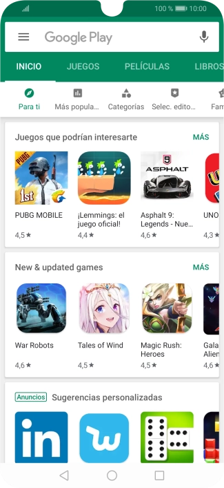 Pulsa en el campo de búsqueda.