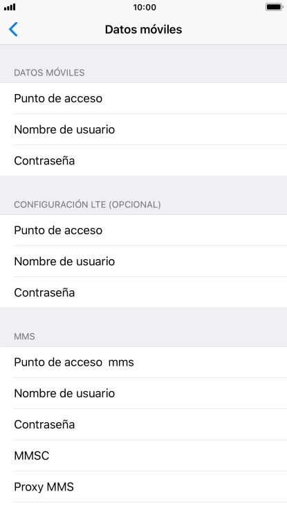 Pulsa  Punto de acceso internet e introduce airtelwap.es.