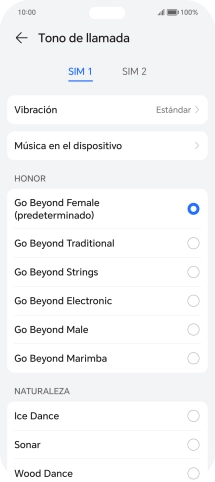 Pulsa los timbres de llamada deseados para escucharlos.