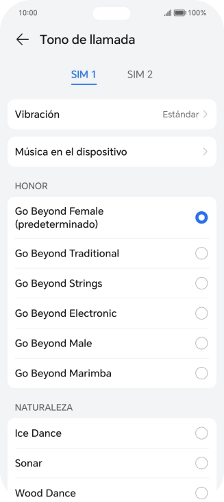 Pulsa los timbres de llamada deseados para escucharlos.