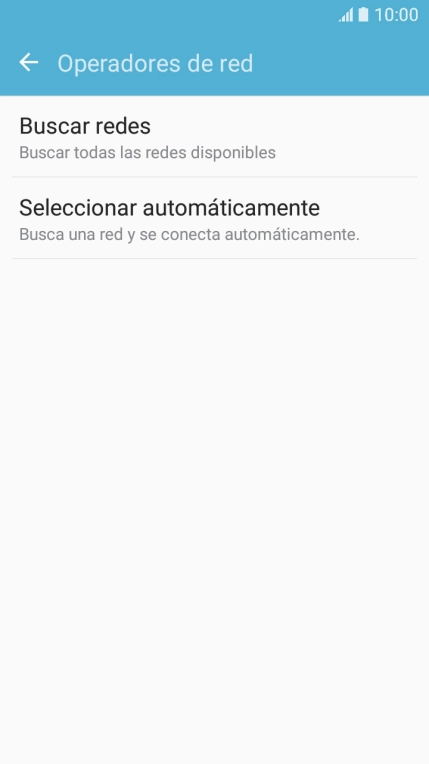 Pulsa Buscar redes y espera mientras el teléfono está buscando redes.