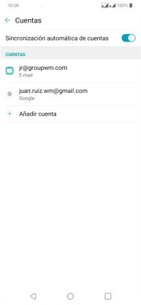 Pulsa la cuenta de correo electrónico deseada. Pulsa la cuenta de correo electrónico deseada.