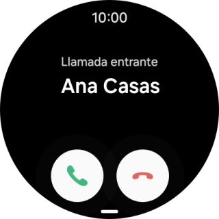 Pulsa el icono de responder llamadas y desliza el dedo hacia arriba para contestar la llamada. Pulsa el icono de responder llamadas y desliza el dedo hacia arriba para contestar la llamada.