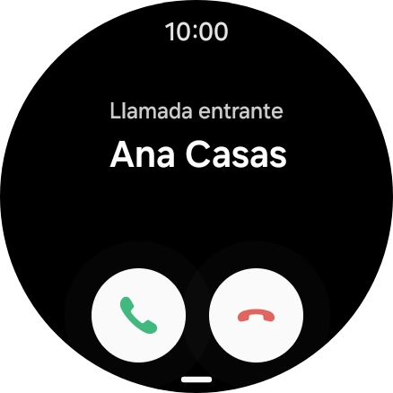 Pulsa el icono de responder llamadas y desliza el dedo hacia arriba para contestar la llamada. Pulsa el icono de responder llamadas y desliza el dedo hacia arriba para contestar la llamada.