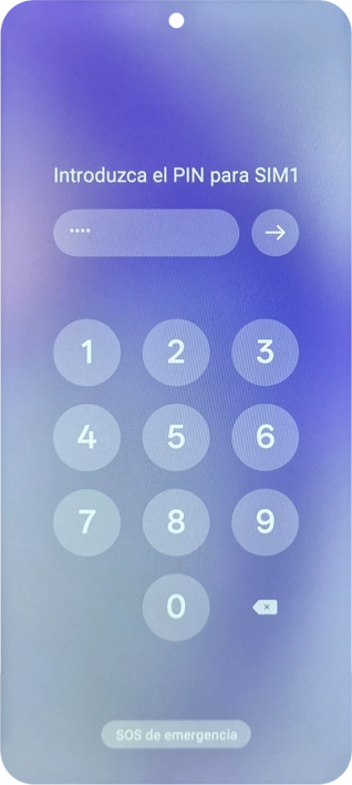 Si lo solicita el teléfono, introduce el código PIN y pulsa la flecha hacia la derecha. Si lo solicita el teléfono, introduce el código PIN y pulsa la flecha hacia la derecha.