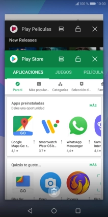 Para cerrar una sola aplicación en ejecución, desliza el dedo hacia la derecha sobre la aplicación deseada. Para cerrar una sola aplicación en ejecución, desliza el dedo hacia la derecha sobre la aplicación deseada.
