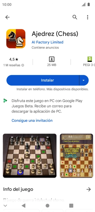 Pulsa Instalar y sigue las indicaciones de la pantalla para instalar la app. Pulsa Instalar y sigue las indicaciones de la pantalla para instalar la app.